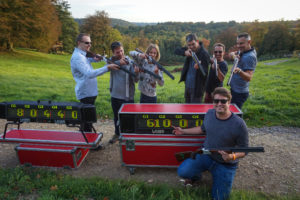 Laser clay pigeon shooting